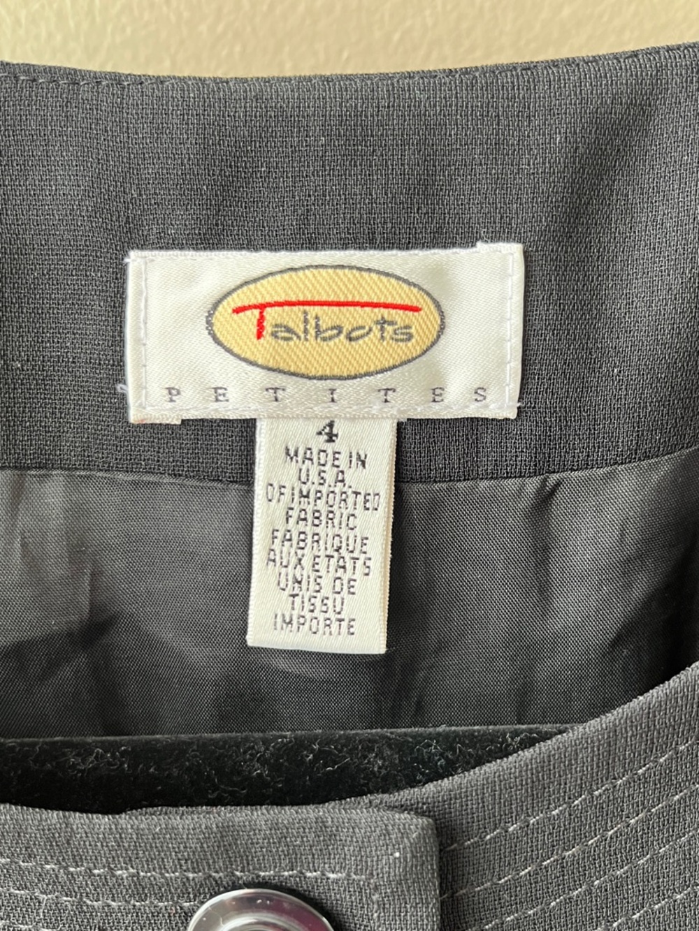 Vintage Talbots Lady Jacket Black Button-Front Collarless Blazer/Jacket- Size 4 - Picture 2 of 10